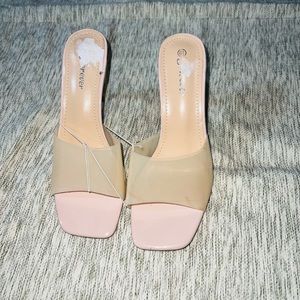New Vinyl Transparent Strap Heels Sandals size 6.5